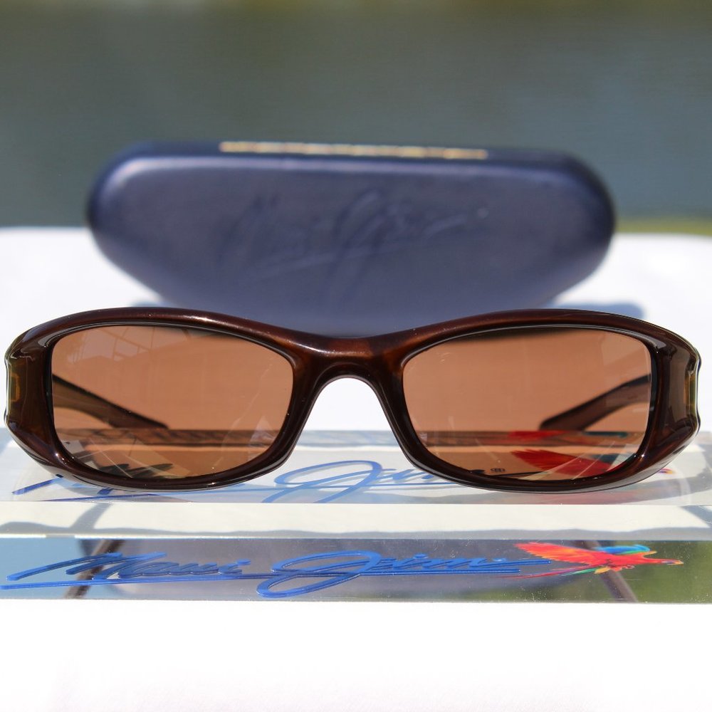 Maui Jim "SHAKA" 105-26 Gloss Chestnut Frames/Bronze Lenses {VERY RARE WRAPS!!}